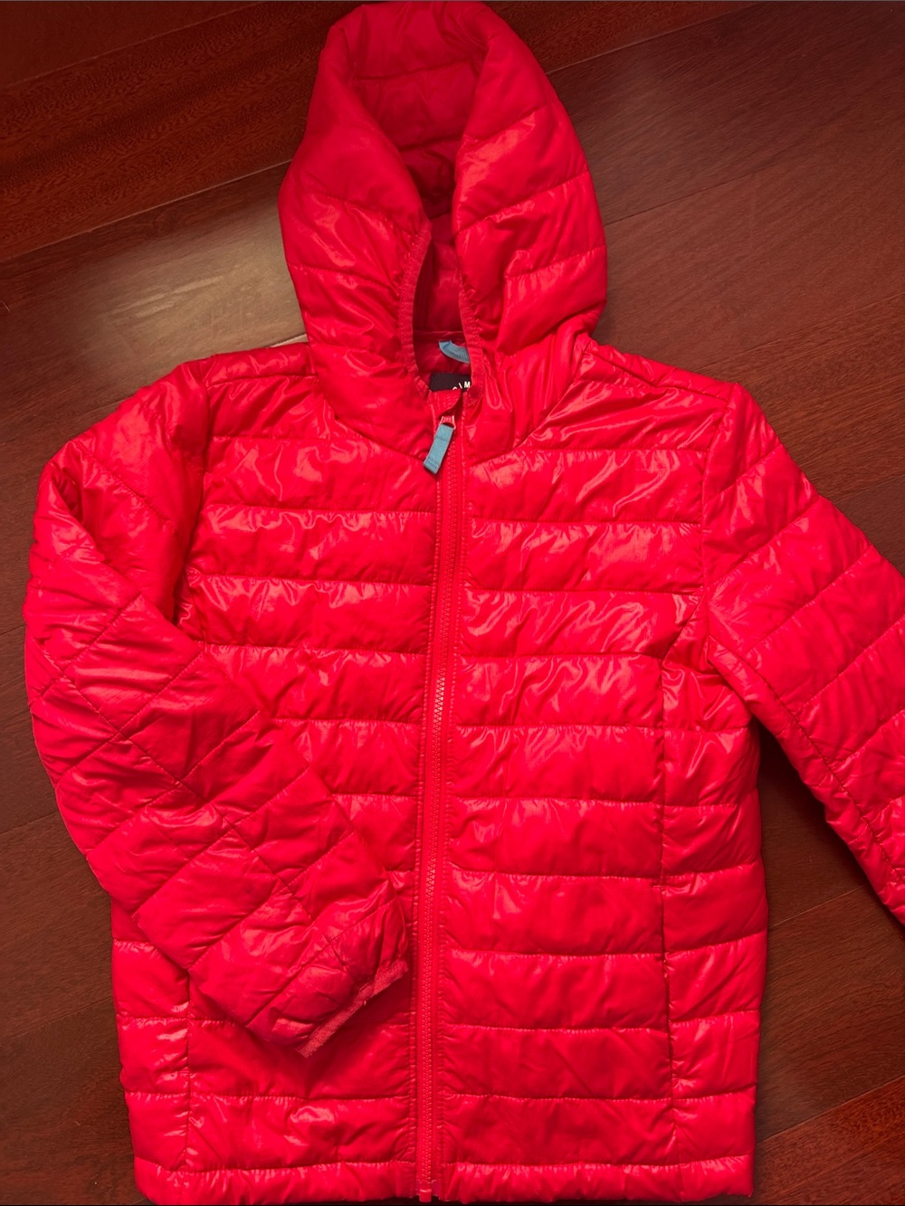 Kids Lightweight Quilted Hooded Jacket - Bright Red